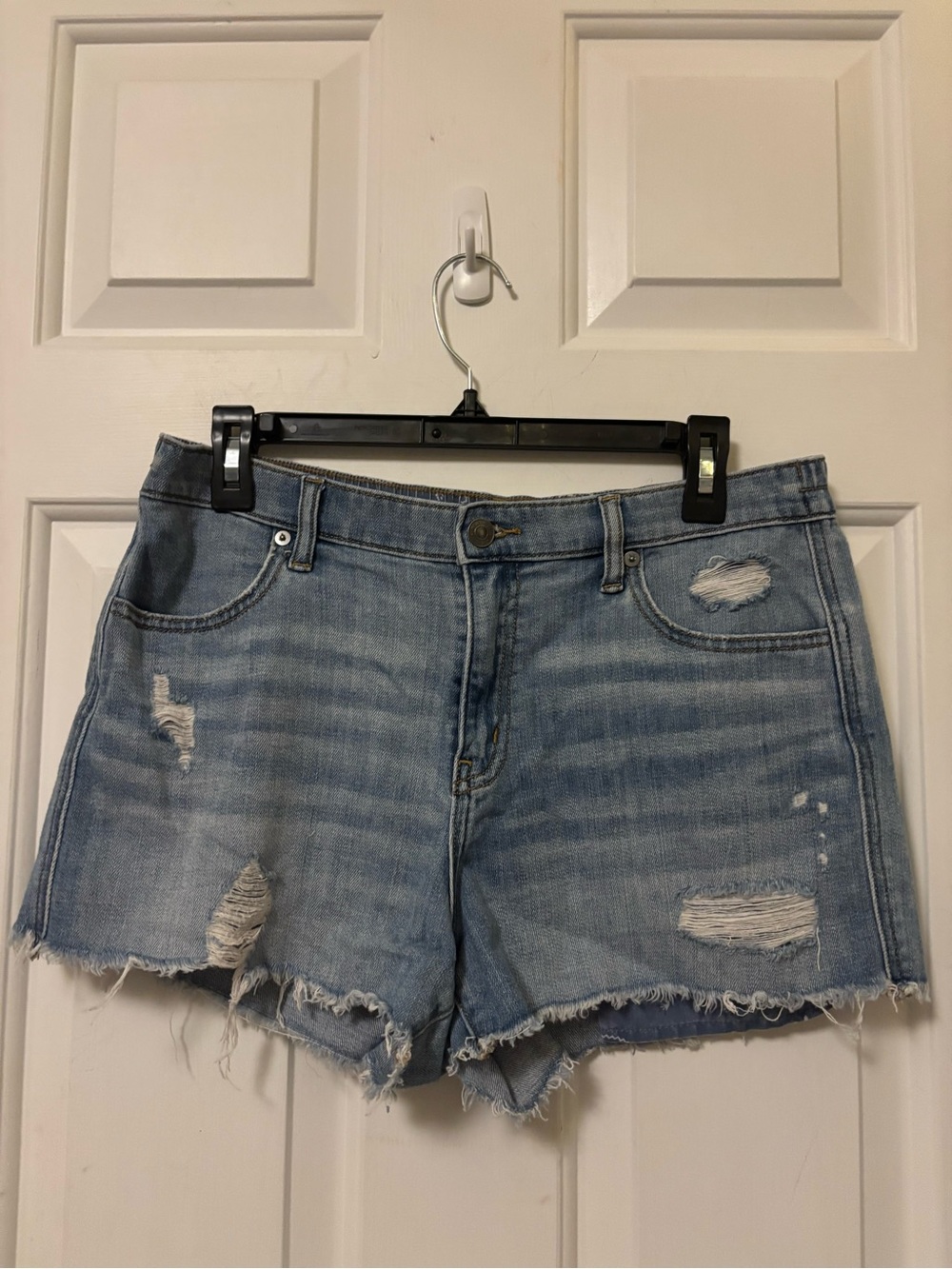 aerie Light Blue Distressed Cutoff Denim Shorts Size Medium M